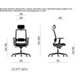 Upholstered office chair with height adjustment and headrest Huanusco