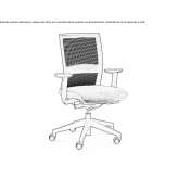 Height adjustable fabric office chair with armrests Jaroslaw