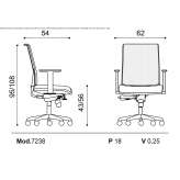 Swivel mesh office chair with armrests Chantome