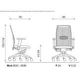 Swivel office chair with armrests Soave