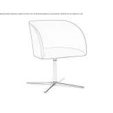 Fabric office chair with armrests and 4-arm base Radstadt