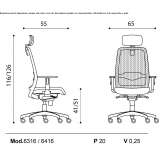 Swivel office chair with high backrest Riva