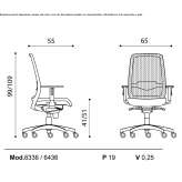 Swivel office chair with armrests Riva