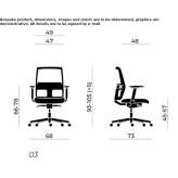 Office chair with armrests and a 5-star base Udine