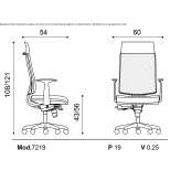 Swivel office chair with mesh backrest and high back Chantome