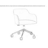 Fabric office chair on wheels Blaibach