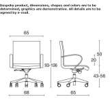 Leather office chair with armrests and 5-arm base Guisando