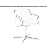 Fabric office chair with armrests and 4-arm base Maino