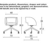 Fabric office chair on wheels with 4-arm base Sebring