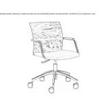 Fabric office chair on wheels with armrests Urmond