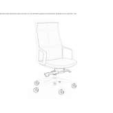 Leather office chair with height adjustment and wheels Pontacq