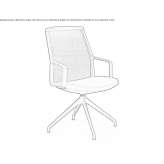 Mesh trestle chair with armrests Pontacq