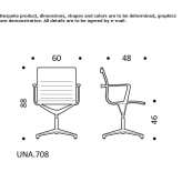 Leather office chair with 4-arm base Tille