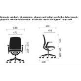 Height-adjustable fabric office chair with armrests and 5-arm base Libertow