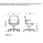 Swivel mesh office chair on wheels with 5-arm base Tille