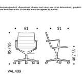 Swivel fabric office chair on wheels with 5-arm base Amieva