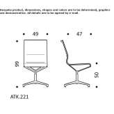 Swivel leather office chair with 4-arm base Belfiore