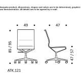 Swivel mesh office chair with armrests and 5-arm base Belfiore