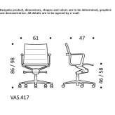 Fabric office chair on wheels with 5-arm base Amieva