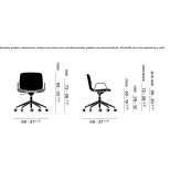 Chair with five-star aluminum base "Office" with armrests Tarcal