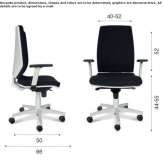 Swivel, height-adjustable fabric office chair with armrests Warken