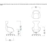 Swivel fabric chair with height adjustment Touquin