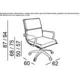 Executive chair with low backrest, 5-star base and armrests Marsing