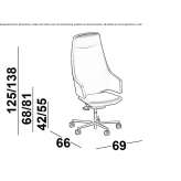 Height adjustable executive chair with 5-star base and wheels Mithymna