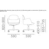 Executive chair with low backrest and 4-star base Zaval