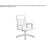 Executive chair with medium backrest, 4-star base and armrests Culver