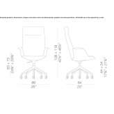 Fabric executive chair with headrest Boekel