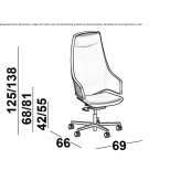 Height adjustable executive chair with 5-star base and wheels Mithymna