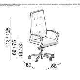 Swivel executive chair with high backrest Lativka