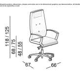 Swivel executive chair with wheeled armrests Lativka