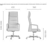 Executive chair with high backrest and aluminum base Sorup