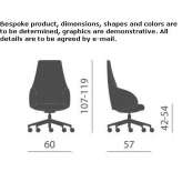 Obrotowe krzesło dyrektorskie z tkaniny z podłokietnikami Marginea