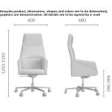 Fabric executive chair with aluminum base Wambeek