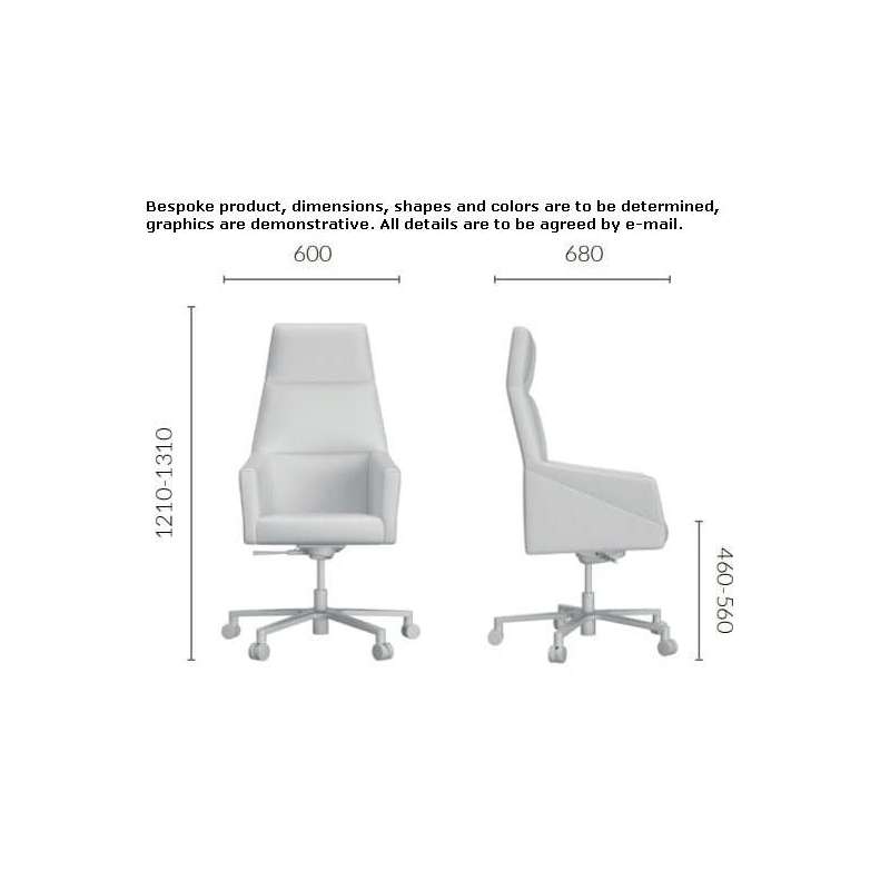 Fabric executive chair with aluminum base Wambeek