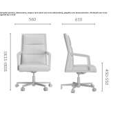 Executive chair with medium backrest and aluminum base Sorup