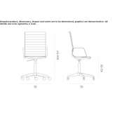 Executive chair with height adjustment and wheels Prenzlau