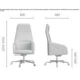 Executive chair with high backrest and aluminum base Nizbor