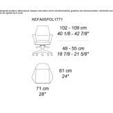 Leather executive chair with medium back and wheeled armrests Zavetnyy