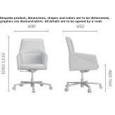 Fabric executive chair with aluminum base Wambeek