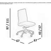 Skórzane krzesło wykonawcze z regulacją wysokości i kółkami Ionview