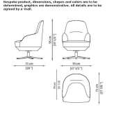 Nabuk armchair with a 4-star base with armrests Mirabel