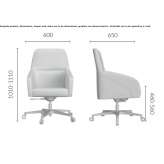 Executive chair with medium backrest and aluminum base Nizbor