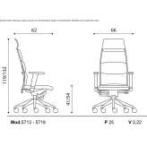 Height adjustable leather executive chair with high backrest Barcelos