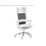 Fabric executive chair with trestles and headrest Jaroslaw