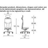 Polypropylene executive chair with 5-star base and headrest Lipov