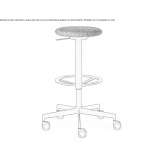 Fabric stool with height adjustment and wheels Demyansk